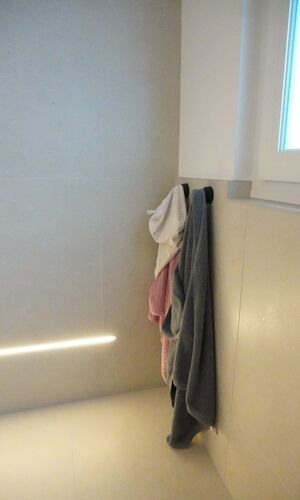 Modernes barrierefreies Badezimmer mit ebenerdiger Dusche